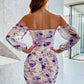 Floral Ruched Off-Shoulder Bodycon Dress