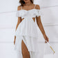 Cutout Layered Split Midi Dress