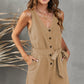 V Neck Bow Tie Romper