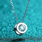 1 Carat Moissanite Round Pendant Necklace