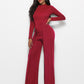 Long Sleeve Mock Neck Wide Leg Jumpsuit