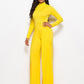 Long Sleeve Mock Neck Wide Leg Jumpsuit