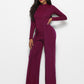 Long Sleeve Mock Neck Wide Leg Jumpsuit