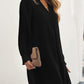 Long Puff Sleeve Notched Neck Dress