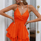 Crisscross Halter Neck Layered Romper
