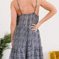 Printed Spaghetti Strap Ruffle Hem Dress