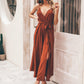 Spaghetti Strap Tie-Waist Split Jumpsuit