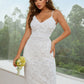 Back Slit Adjustable Strap Sheath Dress