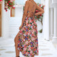 Floral Crisscross Backless Split Dress