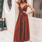 Spaghetti Strap Tie-Waist Split Jumpsuit
