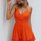 Crisscross Halter Neck Layered Romper