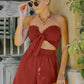 Smocked Frill Trim Tube Top and Shorts Set