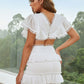Flutter Sleeve Plunge Cutout Layered Mini Dress