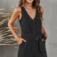 V Neck Bow Tie Romper