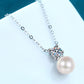 925 Sterling Silver Freshwater Pearl Moissanite Necklace