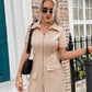 Zip Up Collared Romper with Pockets