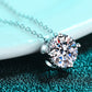 1 Carat Moissanite Round Pendant Necklace