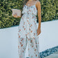 Floral Spaghetti Strap Ruffled Wide Leg Jumpsuit