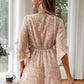 Ditsy Floral Bell Sleeve Tie-Front Romper