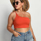 Plus Size One-Shoulder Crop Top