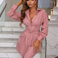 Lace-Up Dropped Shoulder Shirt Dress