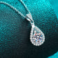 1 Carat Moissanite Teardrop Pendant Chain Necklace