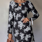 Floral Cutout Tie Cuff Mini Dress