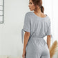 Knotted Cuff Dolman Sleeve Romper