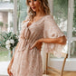 Ditsy Floral Bell Sleeve Tie-Front Romper