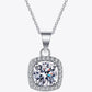 Moissanite Square Pendant Chain Necklace