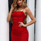 Polka Dot Ruched Mini Bodycon Dress