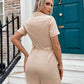 Zip Up Collared Romper with Pockets