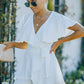 Tie-Waist Surplice Layered Romper