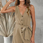 V Neck Bow Tie Romper