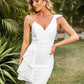 Asymmetrical Neck One-Shoulder Ruffled Dress