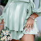 Tie-Waist Balloon Sleeve Layered Romper