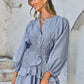 Gingham Button Front Belted Layered Dress