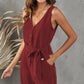 V Neck Bow Tie Romper
