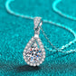 1 Carat Moissanite Teardrop Pendant Chain Necklace