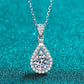 1 Carat Moissanite Teardrop Pendant Chain Necklace