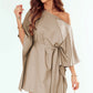 Tie Waist One-Shoulder Mini Dress