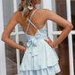 Crisscross Halter Neck Layered Romper