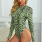 Mock Neck Leopard Bodysuit