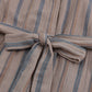 Striped Tie-Waist Shirt Dress with Pockets