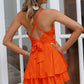 Crisscross Halter Neck Layered Romper