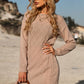 Cable-Knit Round Neck Mini Sweater Dress