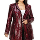 Plus Disco Metallic Sequins Double Breasted Blazer