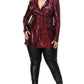 Plus Disco Metallic Sequins Double Breasted Blazer