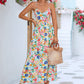 Floral Crisscross Backless Split Dress