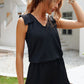 Ruffled V-Neck Romper